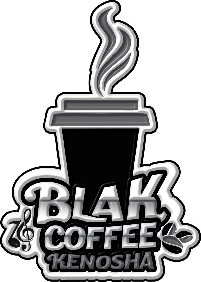 BLAK Coffee Kenosha black and white logo